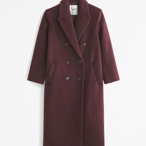 Abercrombie & Fitch Burgundy Tailored Top Coat